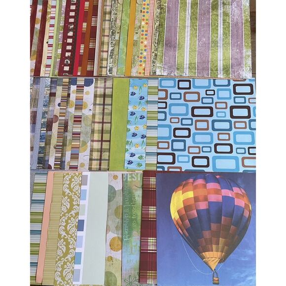 HUGE Lot Of 131 Scrapbook Paper 12x12 Seasonal Plaids Stripes Etc. 4lbs - Picture 2 of 5